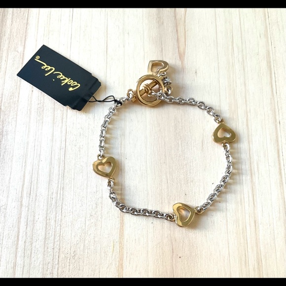 Cookie Lee gold heart bracelet silver NWT - Picture 5 of 5